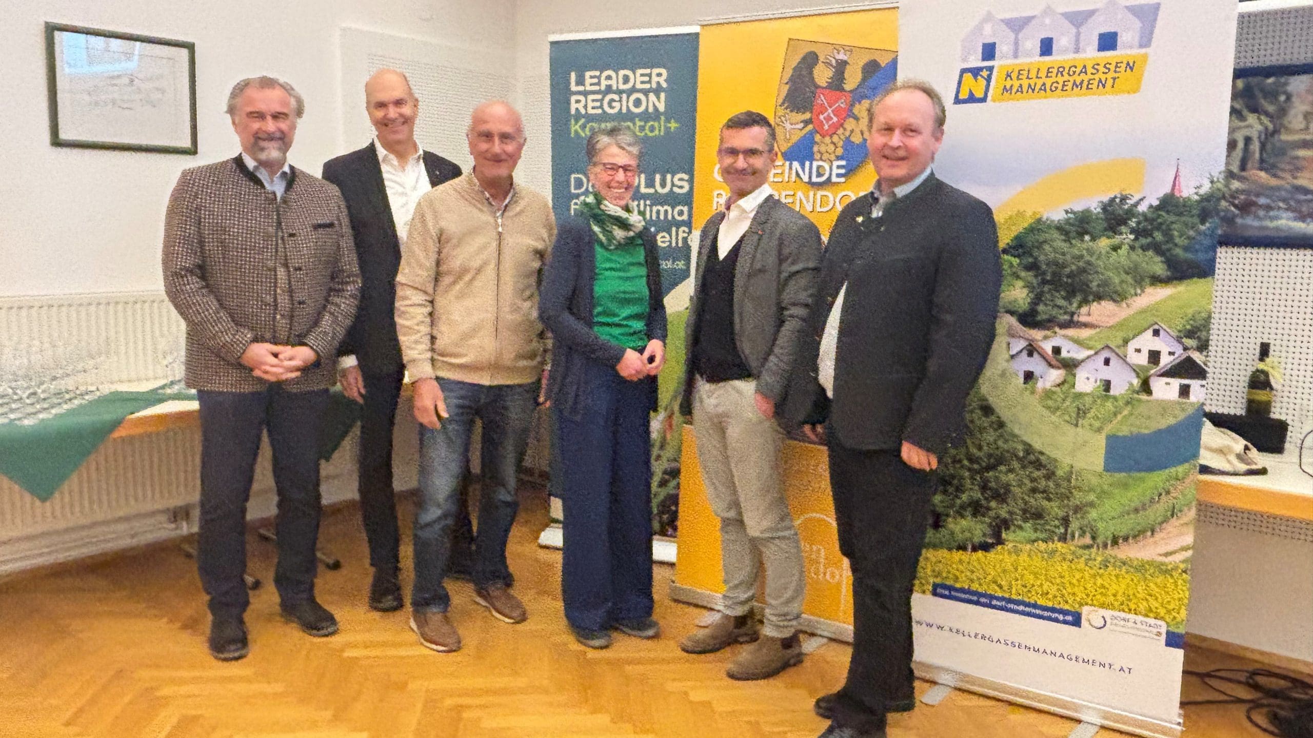 Vortrag Kellergassen 17.3.2026 Veranstalter des Infoabends zum Thema Kellergassen erhalten, Presshäuser richtig sanieren